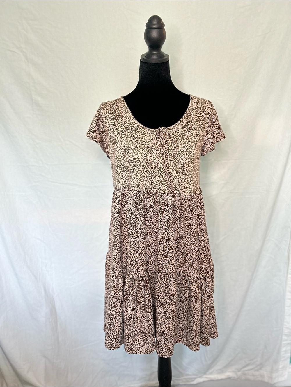 Jessica Simpson Leopard Tiered Babydoll Mini Dress XL